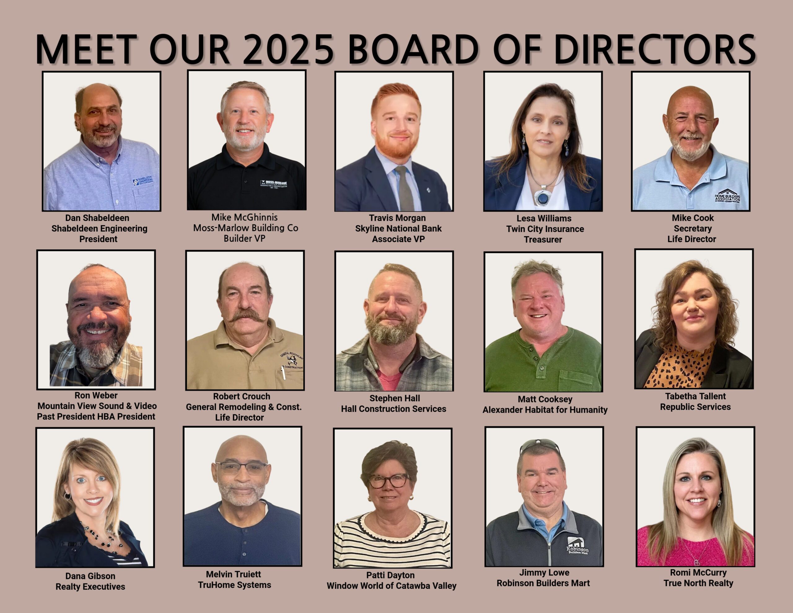 2025 Board of Directors with new ron pic