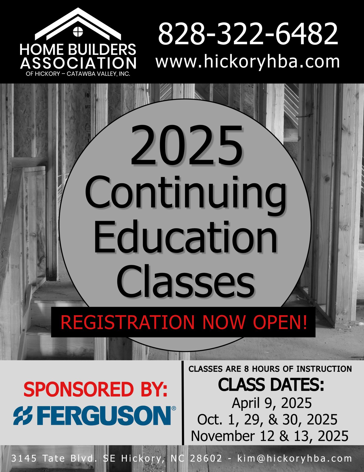 2025 Continuing Ed Registration Open flyer