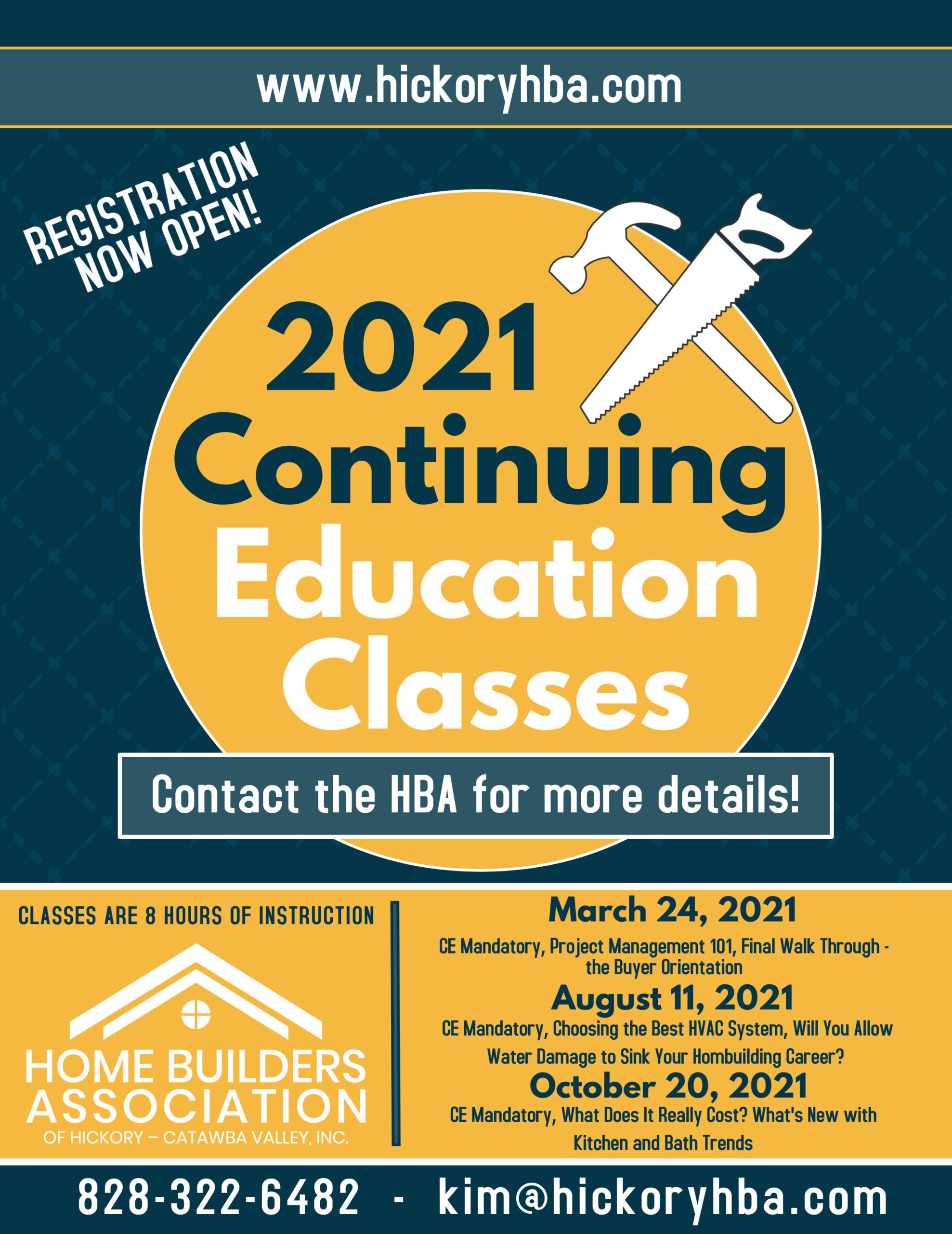 Continuing Ed Classes Hickory & Catawba Valley Home Builders Association